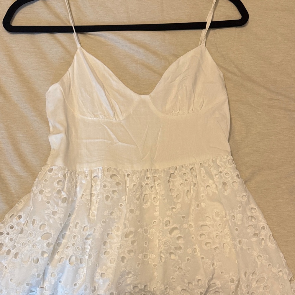 SHEIN White Eyelet Mini Dress